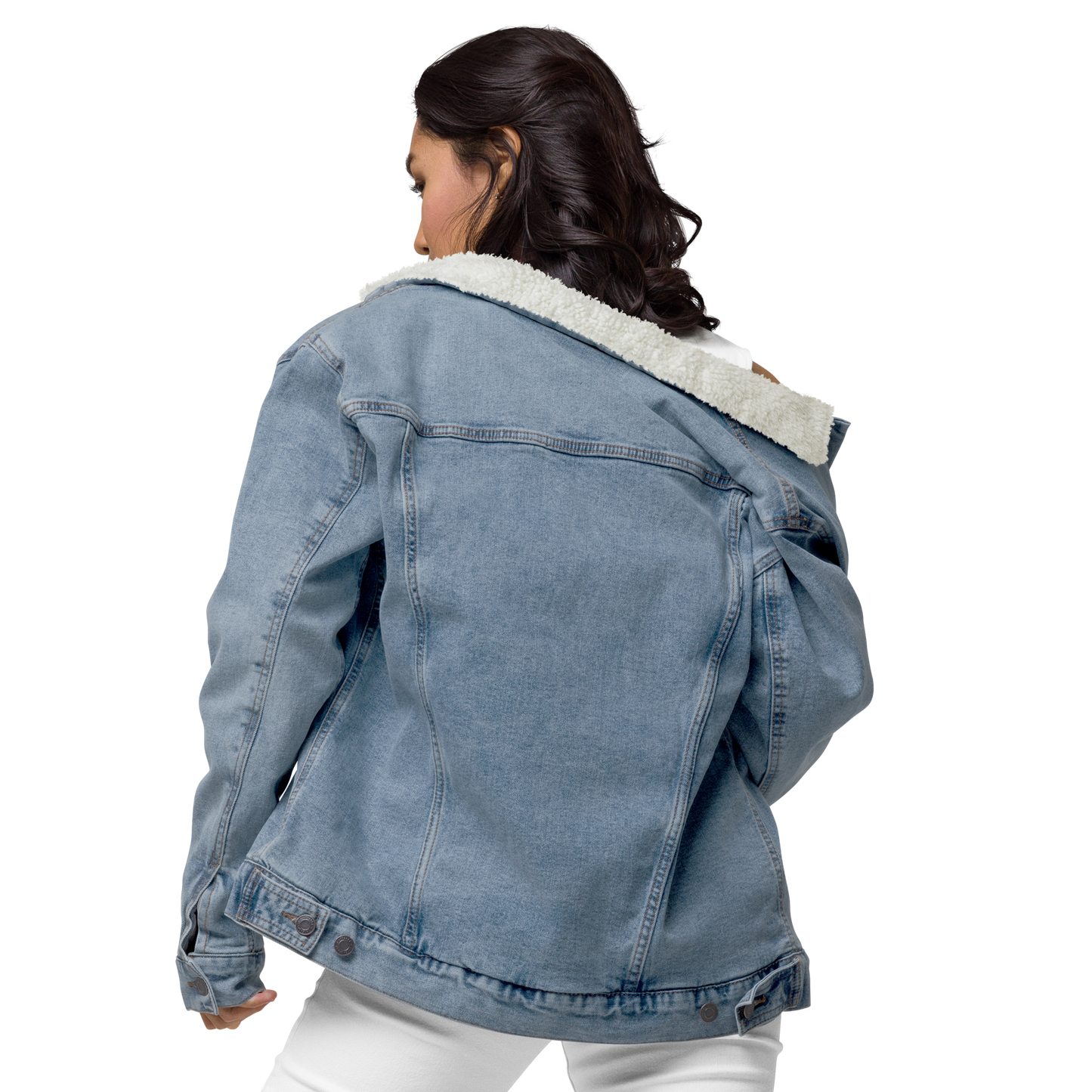 women's denim sherpa jacket, 3D Martial Arts, branded denim jacket, women's casual outerwear, cozy denim jacket, winter fashion, sherpa-lined denim, stylish jacket for women, trendy outerwear, women's fall fashion, comfortable jacket, logo denim jacket, casual chic jacket, martial arts fashion, women's streetwear, branded outerwear, durable denim jacket, everyday jacket, women's winter attire, iconic denim, martial arts branding, women's fashion jacket, warm denim outerwear