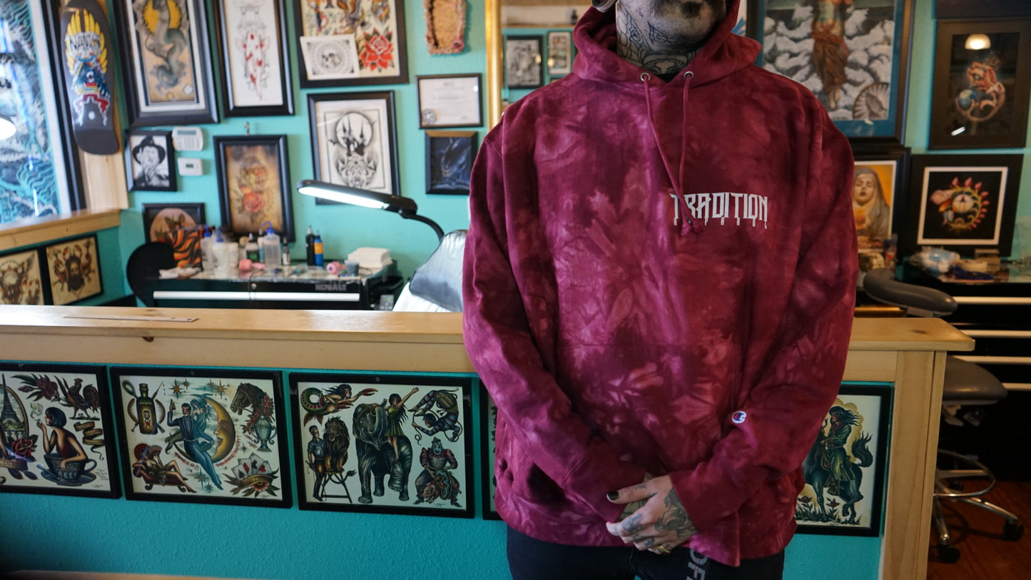 3D All Red tie-dye hoodie