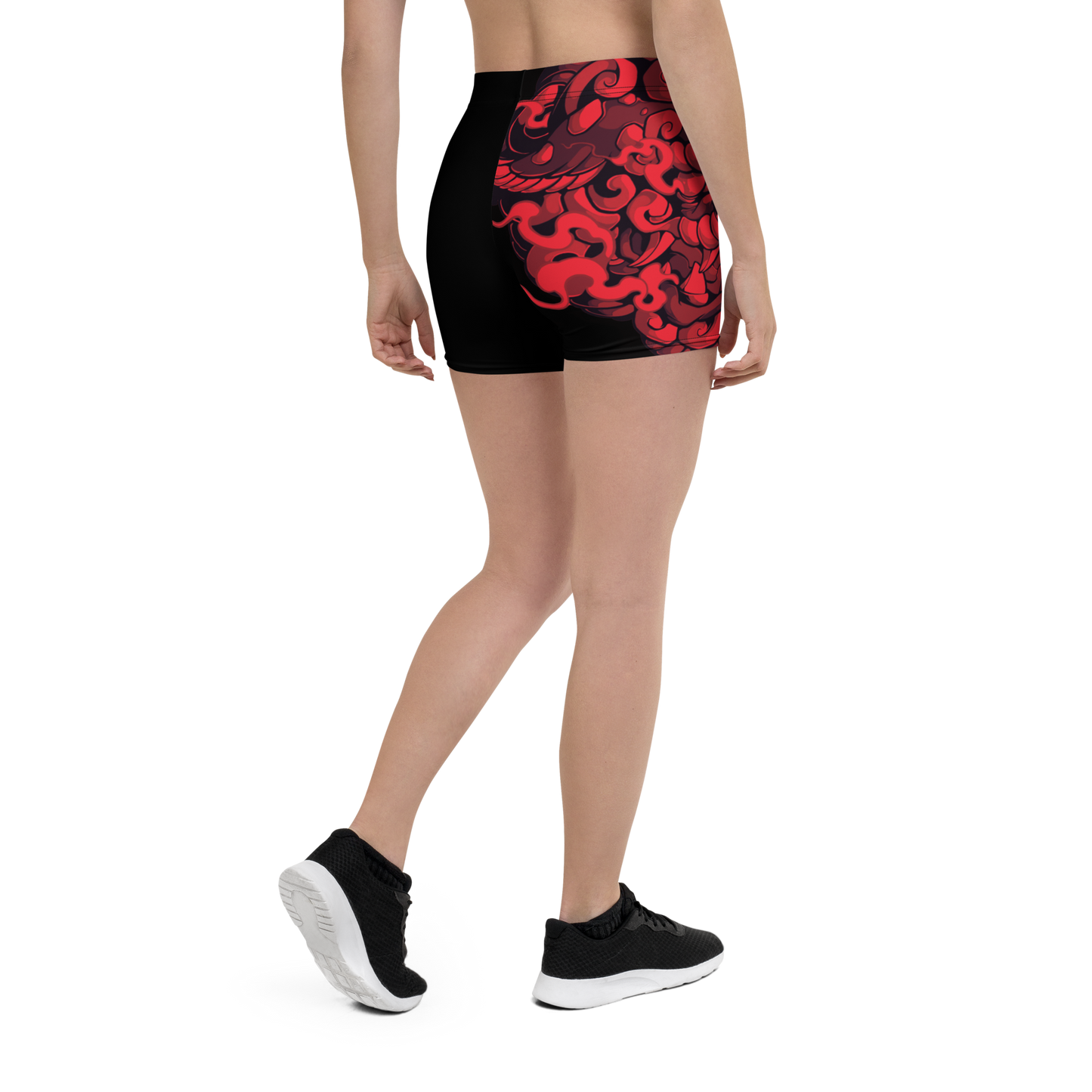 women's active wear, sports shorts, Team 3D MMA, Fu Dog design, MMA shorts, training apparel, workout shorts, athletic wear, gym essentials, martial arts gear, fitness clothing, high-performance shorts, durable sportswear, flexible shorts, comfortable active wear